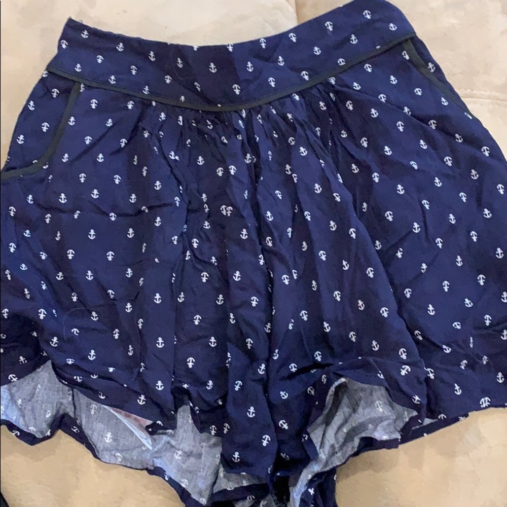 High Waisted Anchor Print Shorts